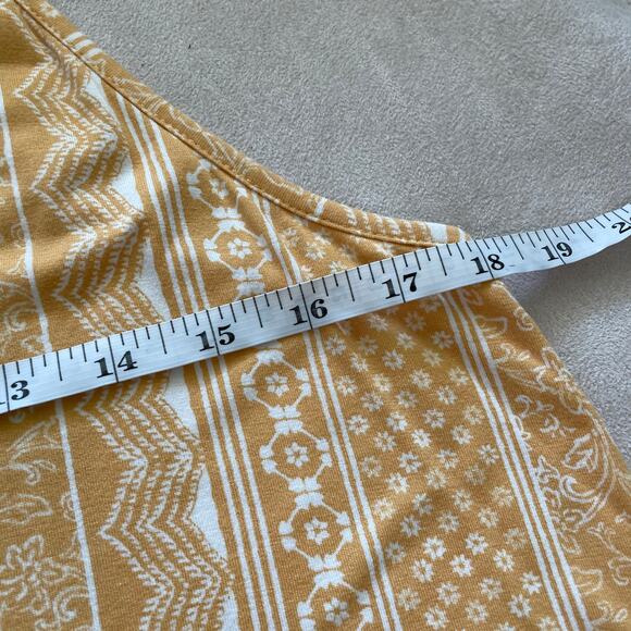 Torrid Yellow & White Border Cutaway Tank Floral Stripe Size 00 (M/L10) - Picture 10 of 10